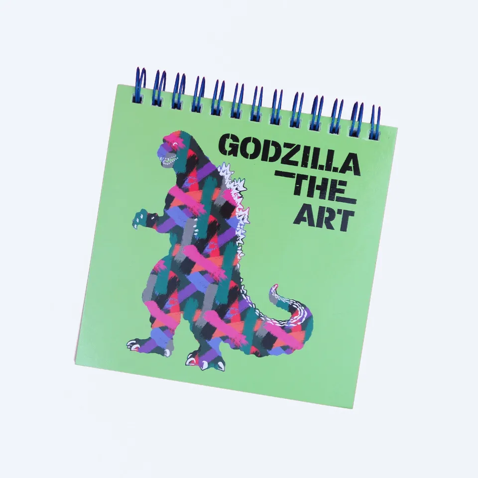 godzilla-the-art-notizbuch-hellgr-n-ringbindung-quadratisch image 1