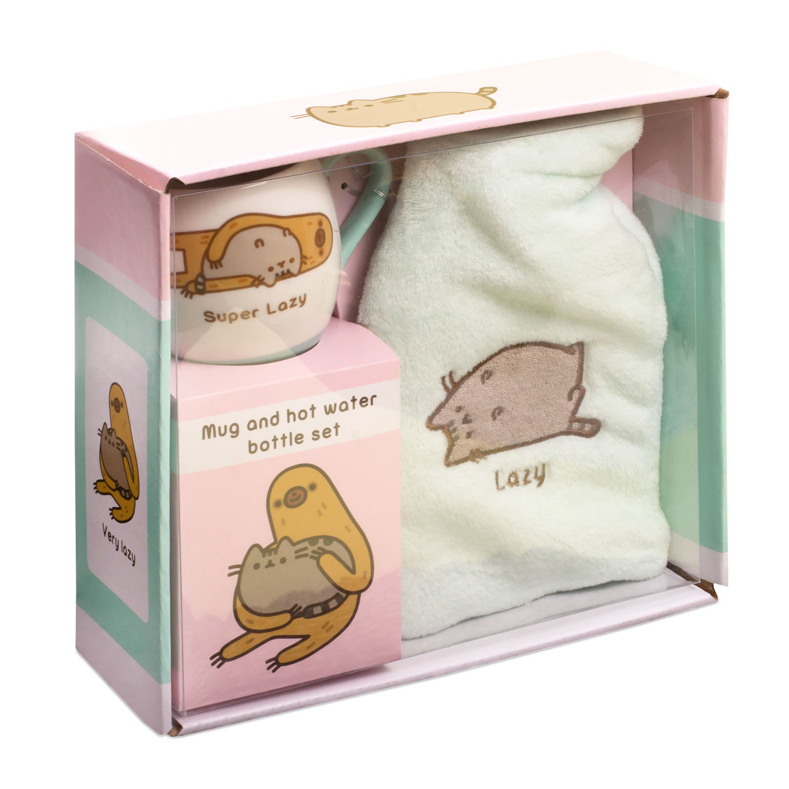 pusheen-lazy-w-rmflasche-mit-tasse-im-set image 1