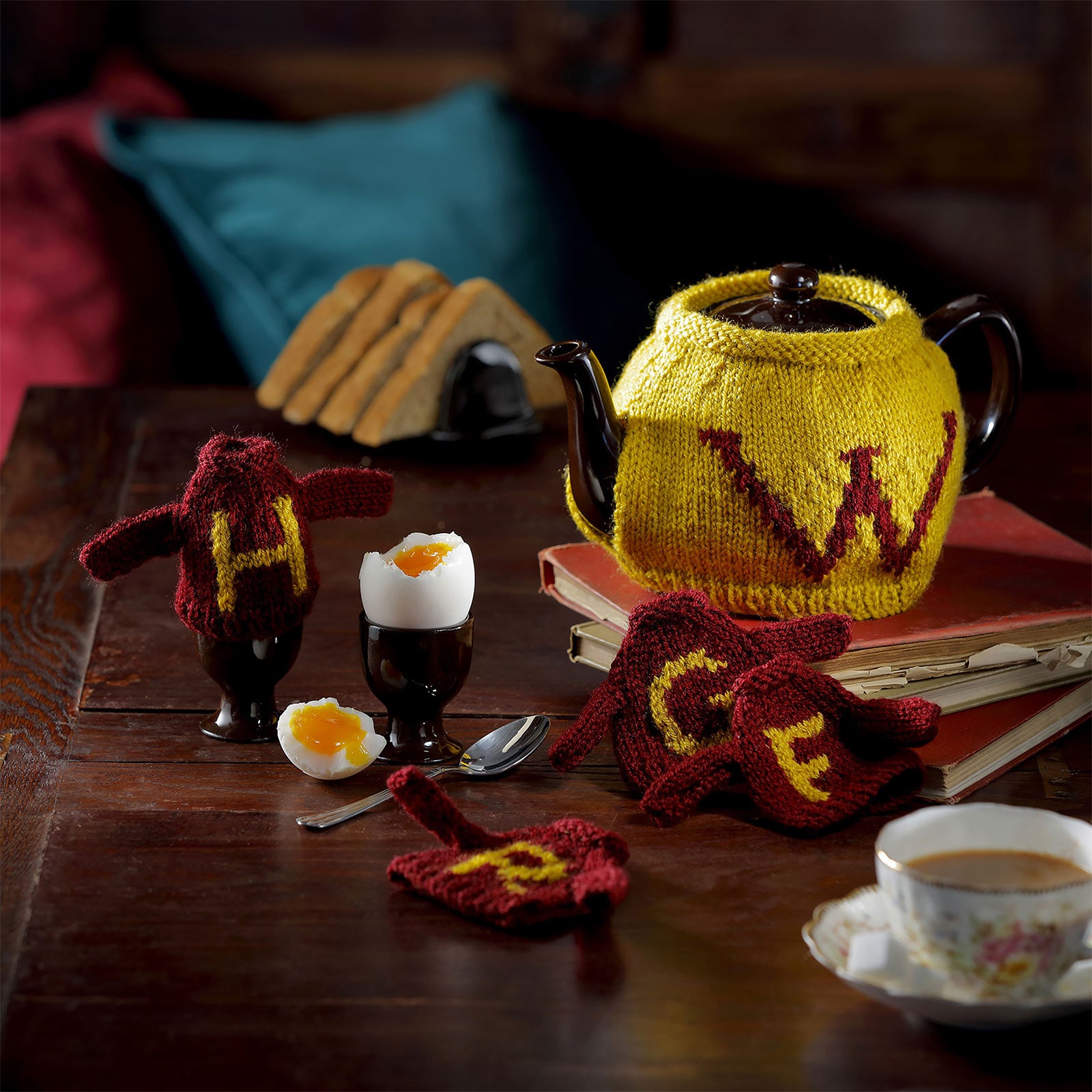 harry-potter-weasley-tee-eier-w-rmer-strick-set-rot-gelb image 2