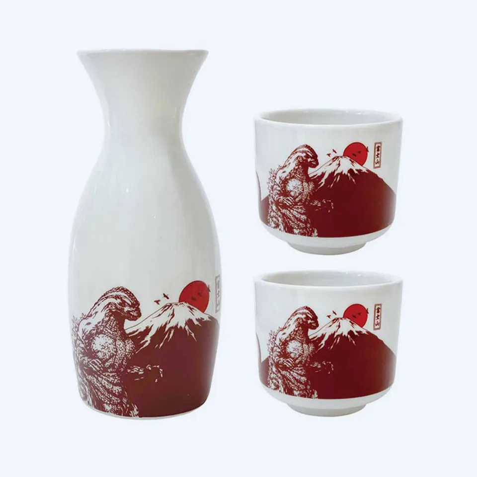 godzilla-sake-set-rot-flasche-mit-2-bechern-keramik image 1