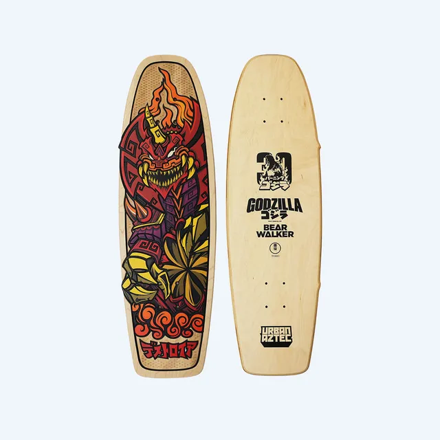 godzilla-urban-aztec-destoroyah-skateboard-deck-limitiert-100-st-ck image 1