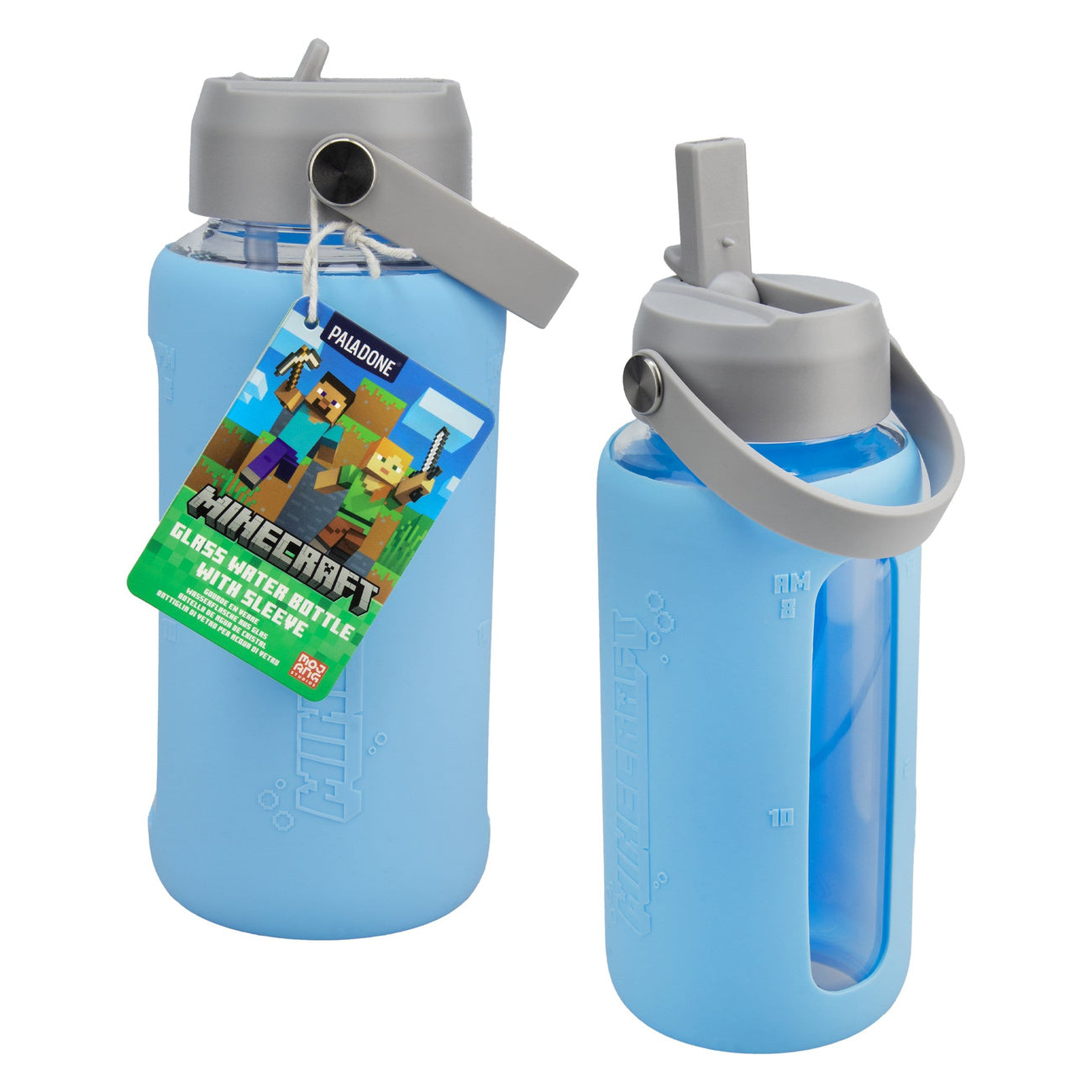 minecraft-glas-trinkflasche-mit-h-lle-paladone-lizenzprodukt image 2
