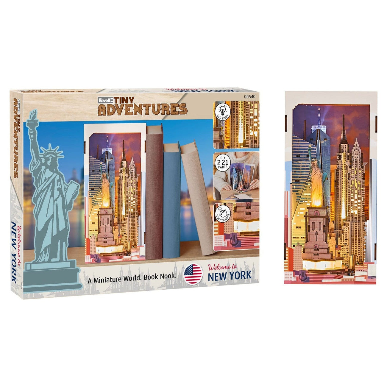 revell-tiny-adventures-new-york-book-nook-mini-diorama-18-cm image 1