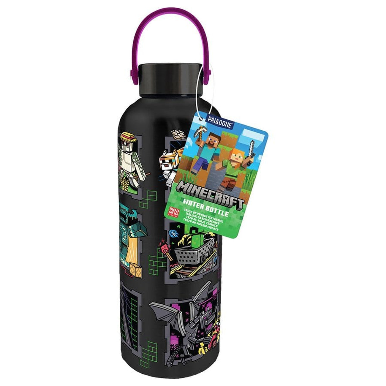 minecraft-maskottchen-metall-trinkflasche-mit-trageschlaufe image 3