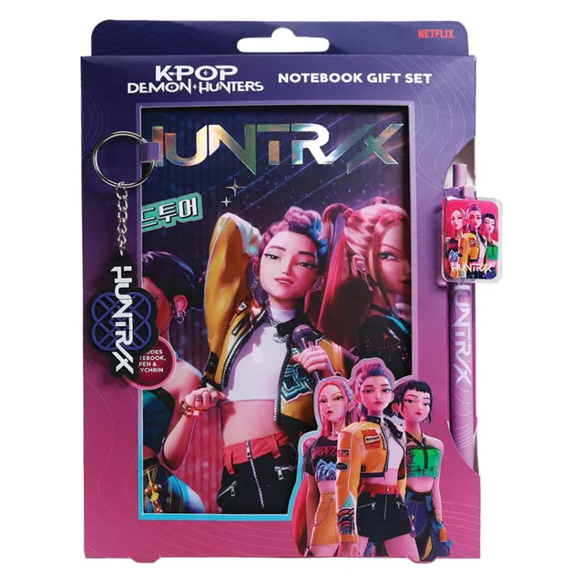 kpop-demon-hunters-huntr-x-notizbuch-geschenk-set-mit-stift image 1
