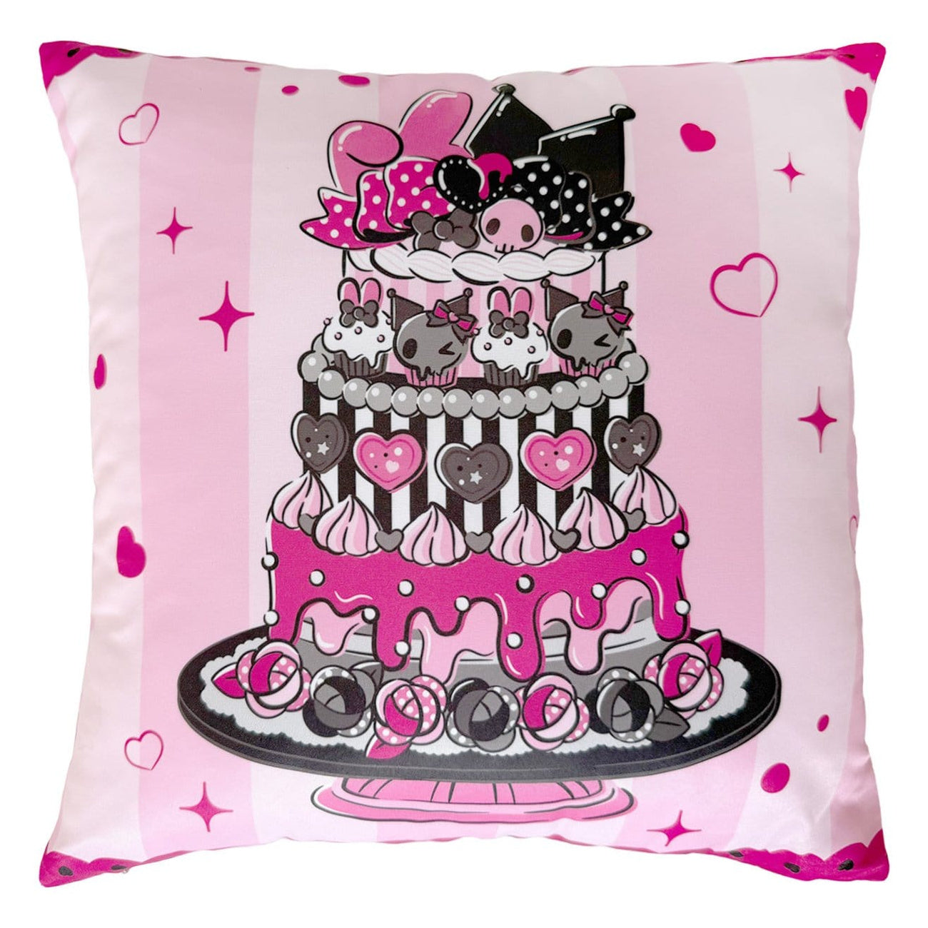 sanrio-pink-black-party-kissen-kuromi-my-melody-35-cm image 2