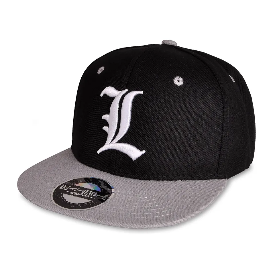 death-note-l-basecap-kappe-schwarz-grau-verstellbar image 1