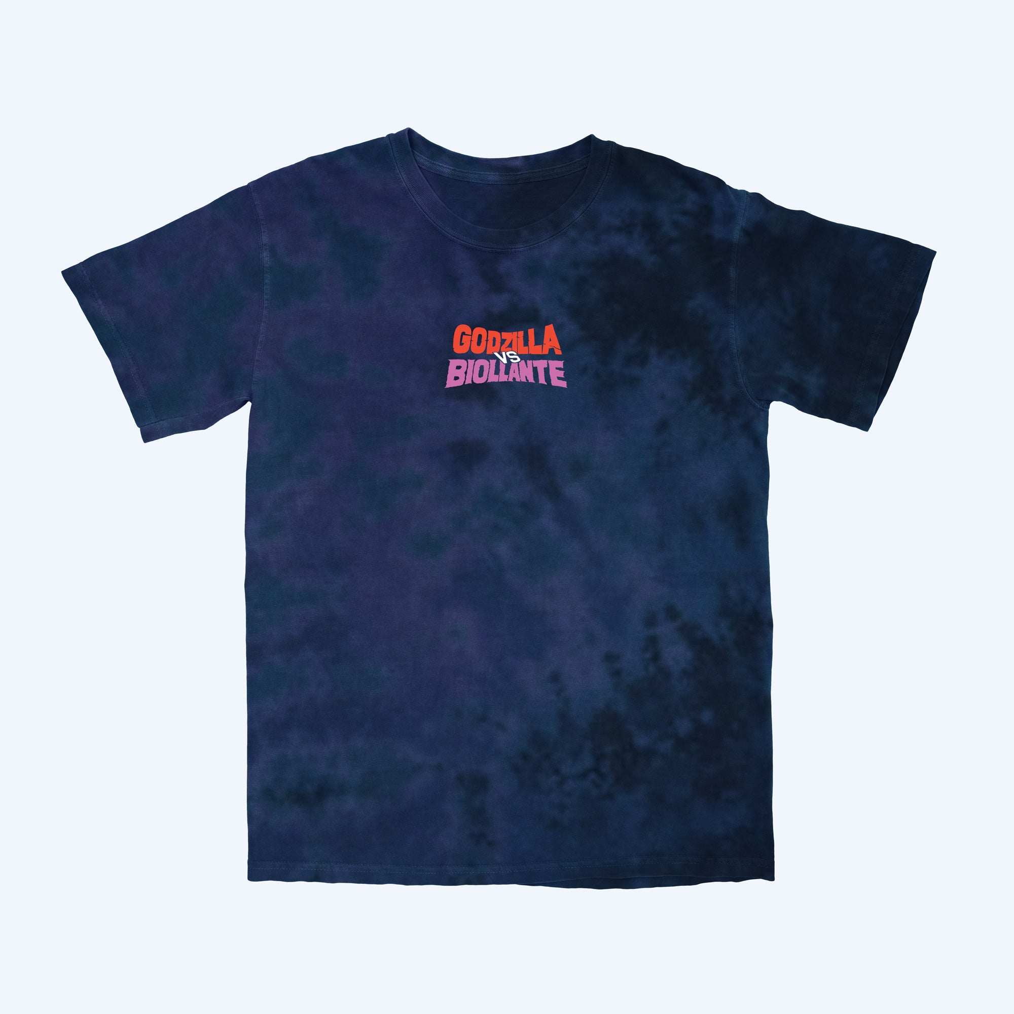 godzilla-vs-biollante-tie-dye-t-shirt-baumwolle-blau image 2