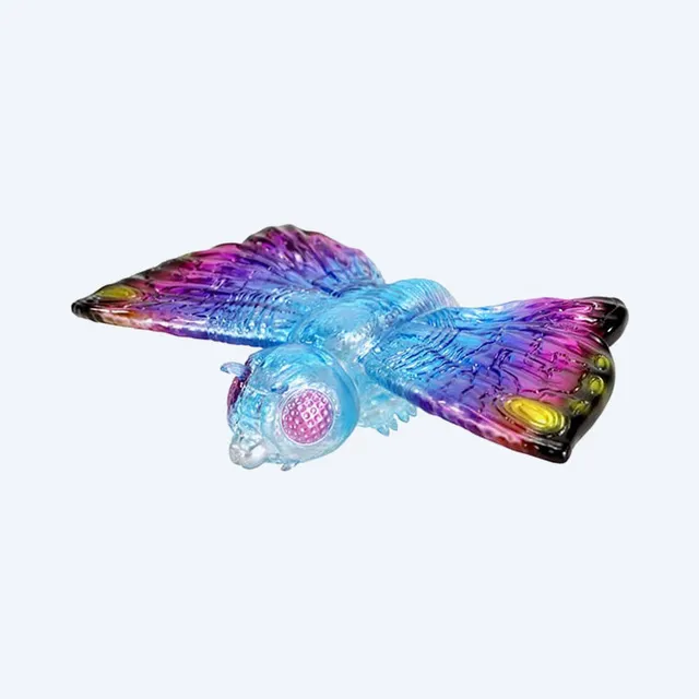 godzilla-middle-size-mothra-1992-sofubi-figur-clear-blue-pink image 1