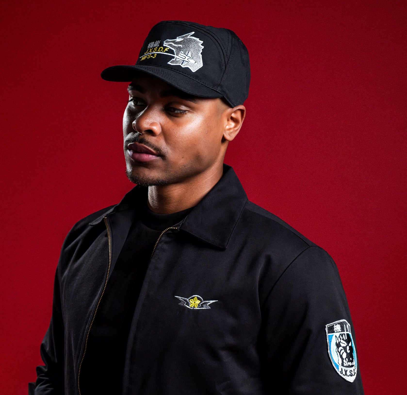 godzilla-jxsdf-kiryu-snapback-cap-schwarz-baumwolle image 2