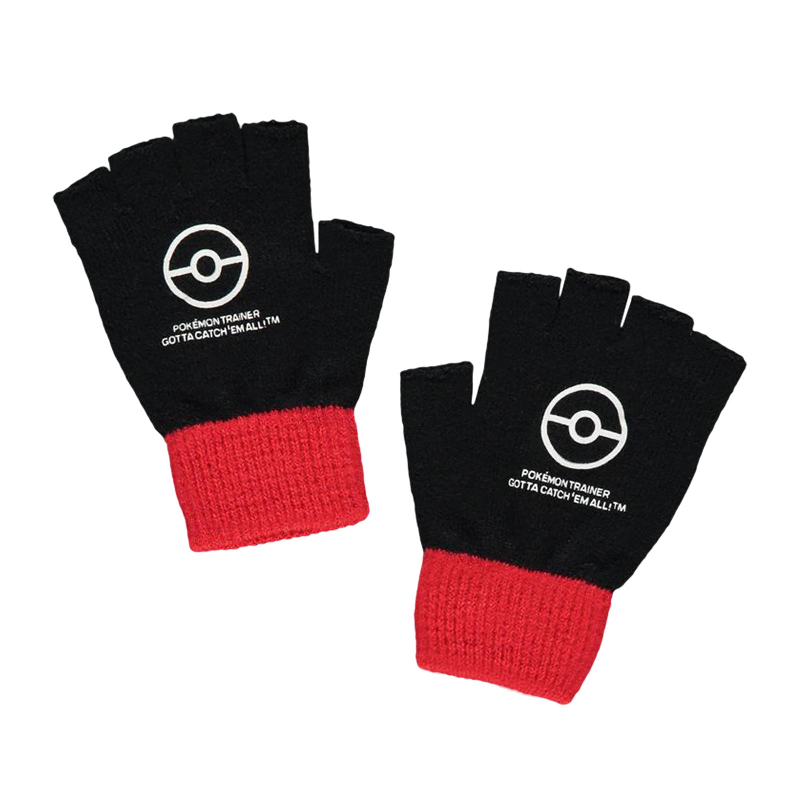 pokemon-fingerlose-trainer-handschuhe-pokeball-schwarz image 1