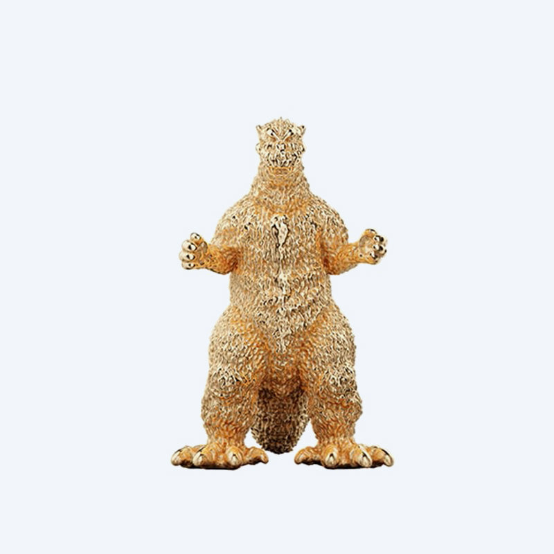 godzilla-1954-minifigur-gold-18k-gelbgold-limitiert-holzbox image 6