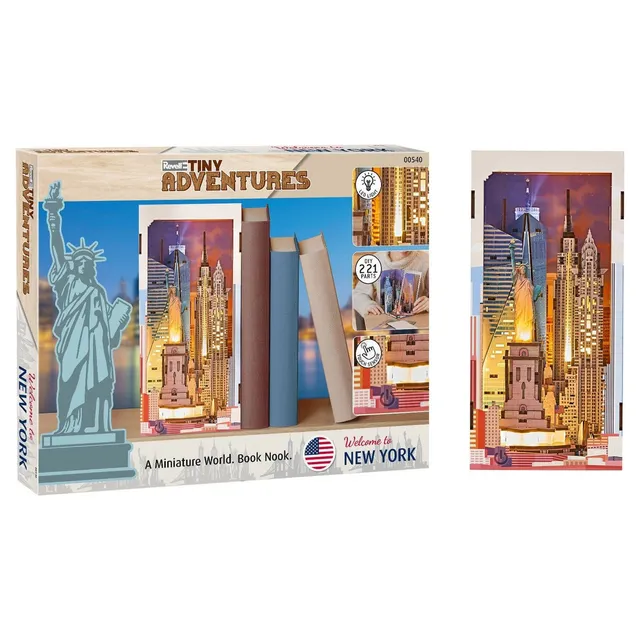 revell-tiny-adventures-new-york-book-nook-mini-diorama-18-cm image 1