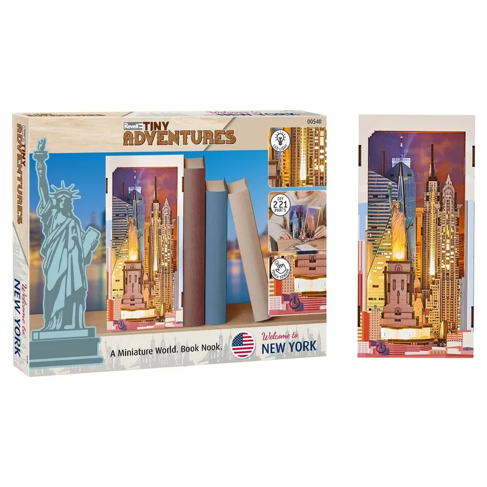 revell-tiny-adventures-new-york-book-nook-mini-diorama-18-cm image 1