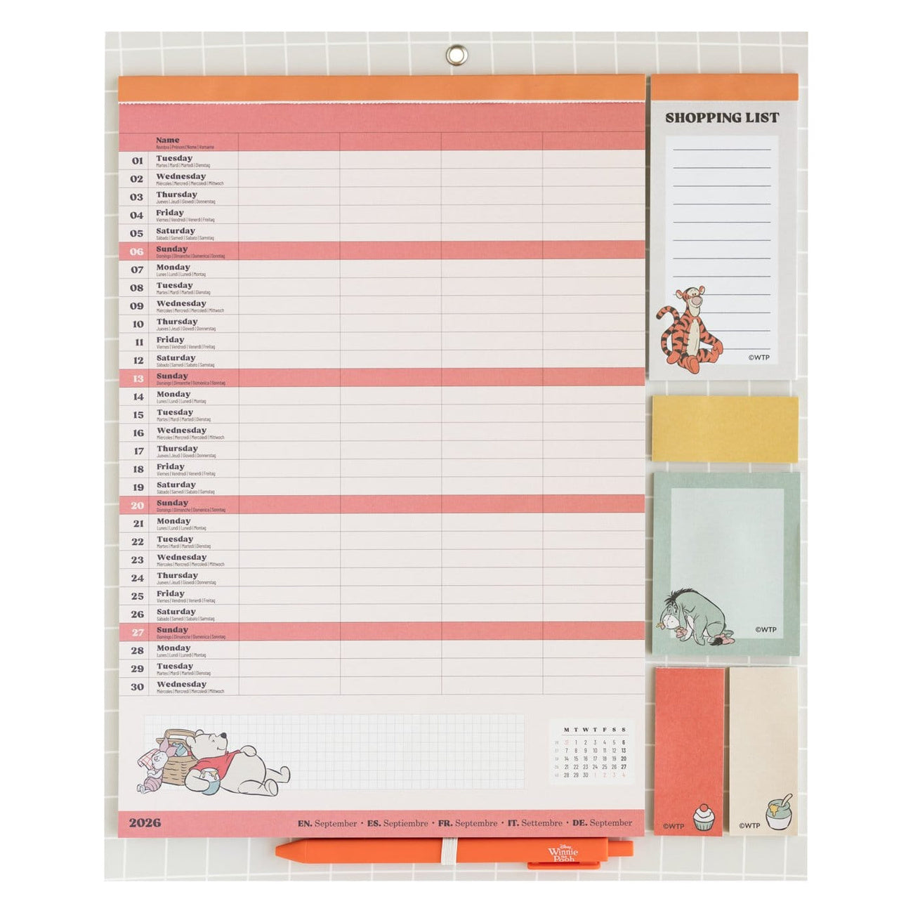 winnie-the-pooh-planer-2026-27-magnetisch-30x35-cm image 3