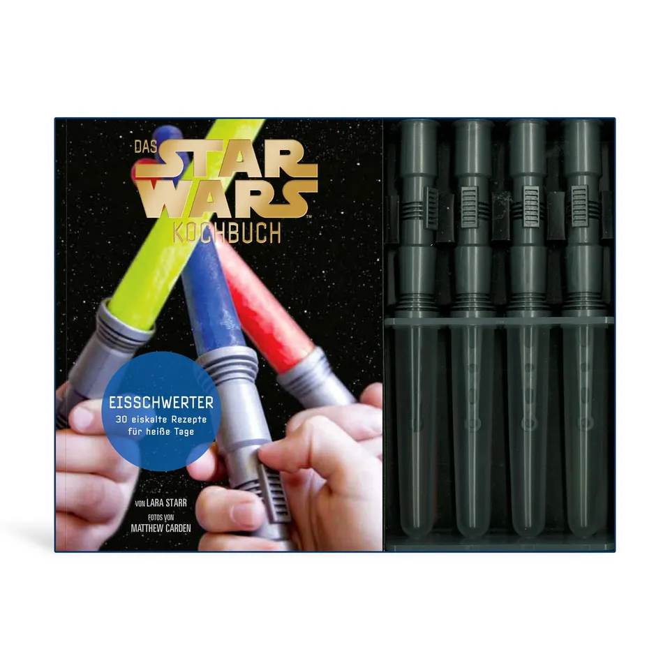 star-wars-eisschwerter-kochbuch-mit-4-lichtschwert-eisformen image 1