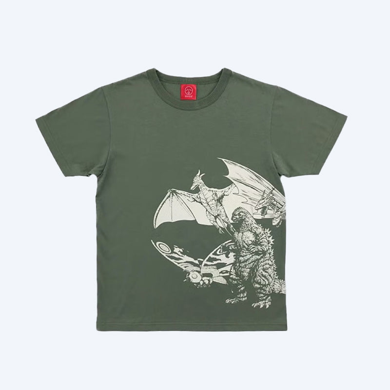 godzilla-ojico-glow-monsters-t-shirt-olive-gr-l-baumwolle image 1
