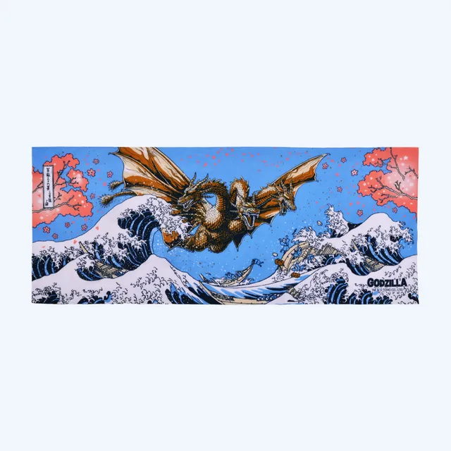 king-ghidorah-great-wave-tenugui-handtuch-baumwolle-90-cm image 1