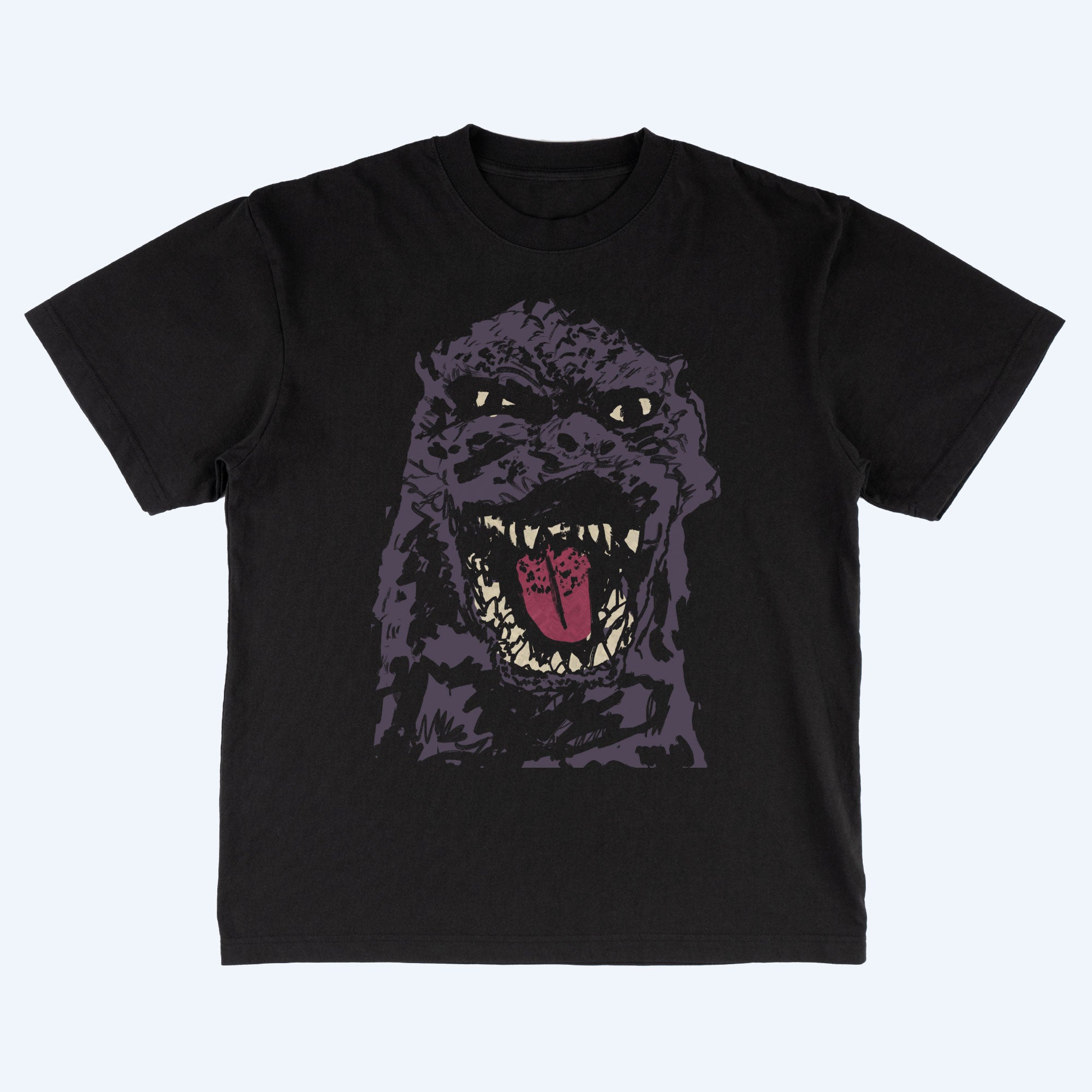 godzilla-sketch-black-t-shirt-schwarz-baumwolle-s-3xl image 1