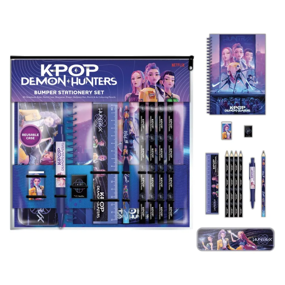 kpop-demon-hunters-schreibset-12-teilig-mit-federtasche-und-notizbuch image 1