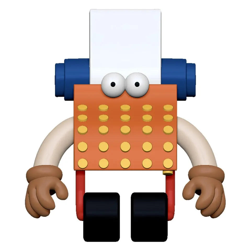 sesamstra-e-reaction-typewriter-guy-actionfigur-wave-06-super7 image 1