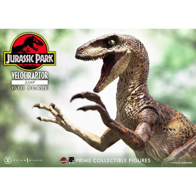 jurassic-park-velociraptor-jump-statue-21-cm-1-10-sammlerfigur image 1