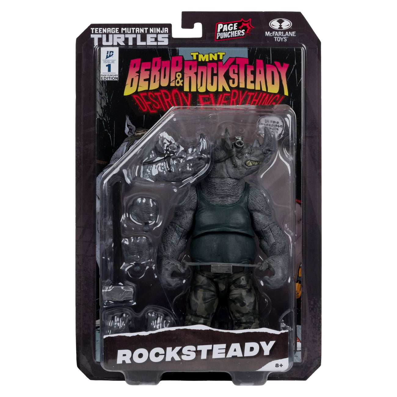tmnt-page-punchers-rocksteady-actionfigur-mit-comic-und-zubeh-r image 8