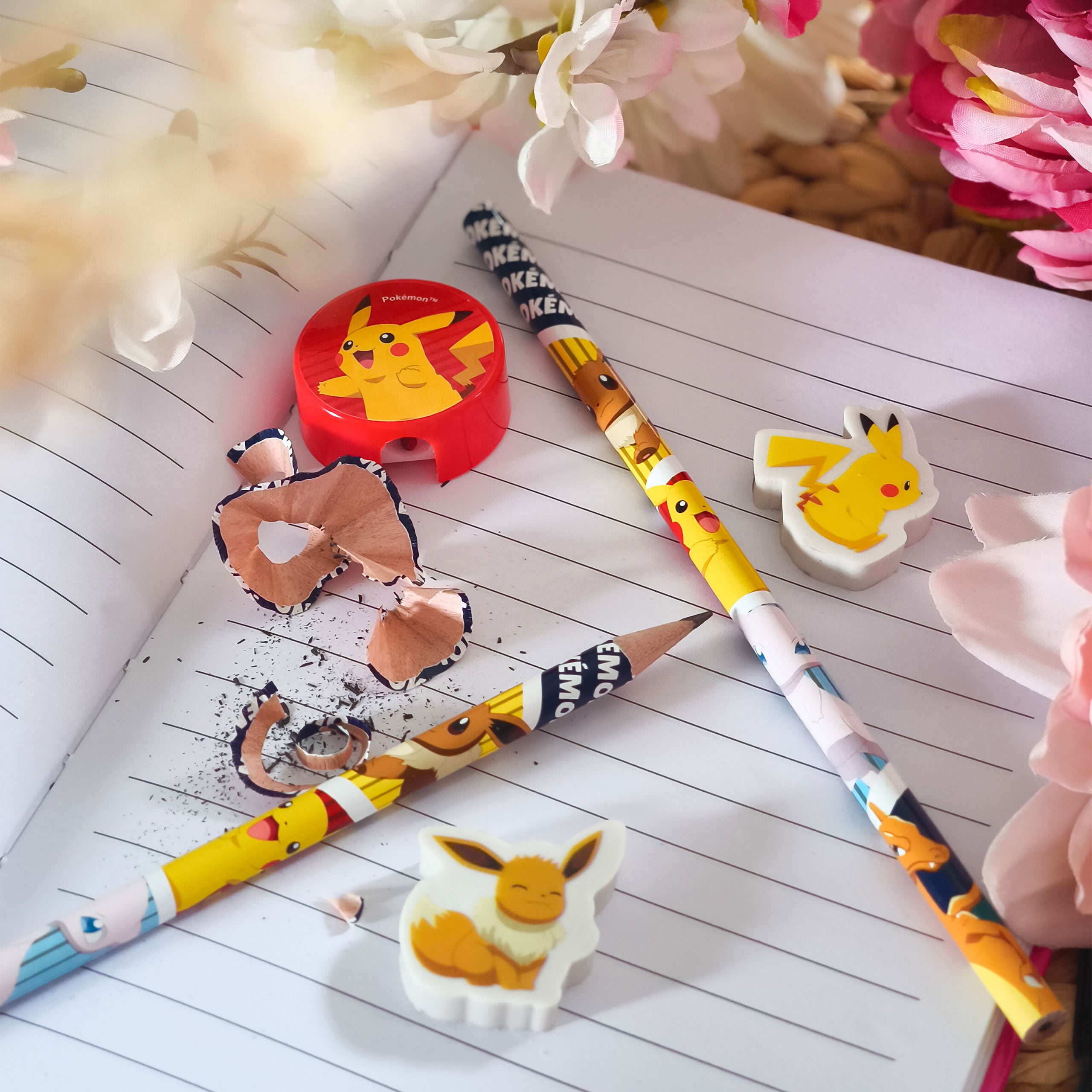 pok-mon-schreibset-bleistift-radiergummi-anspitzer-pikachu image 1