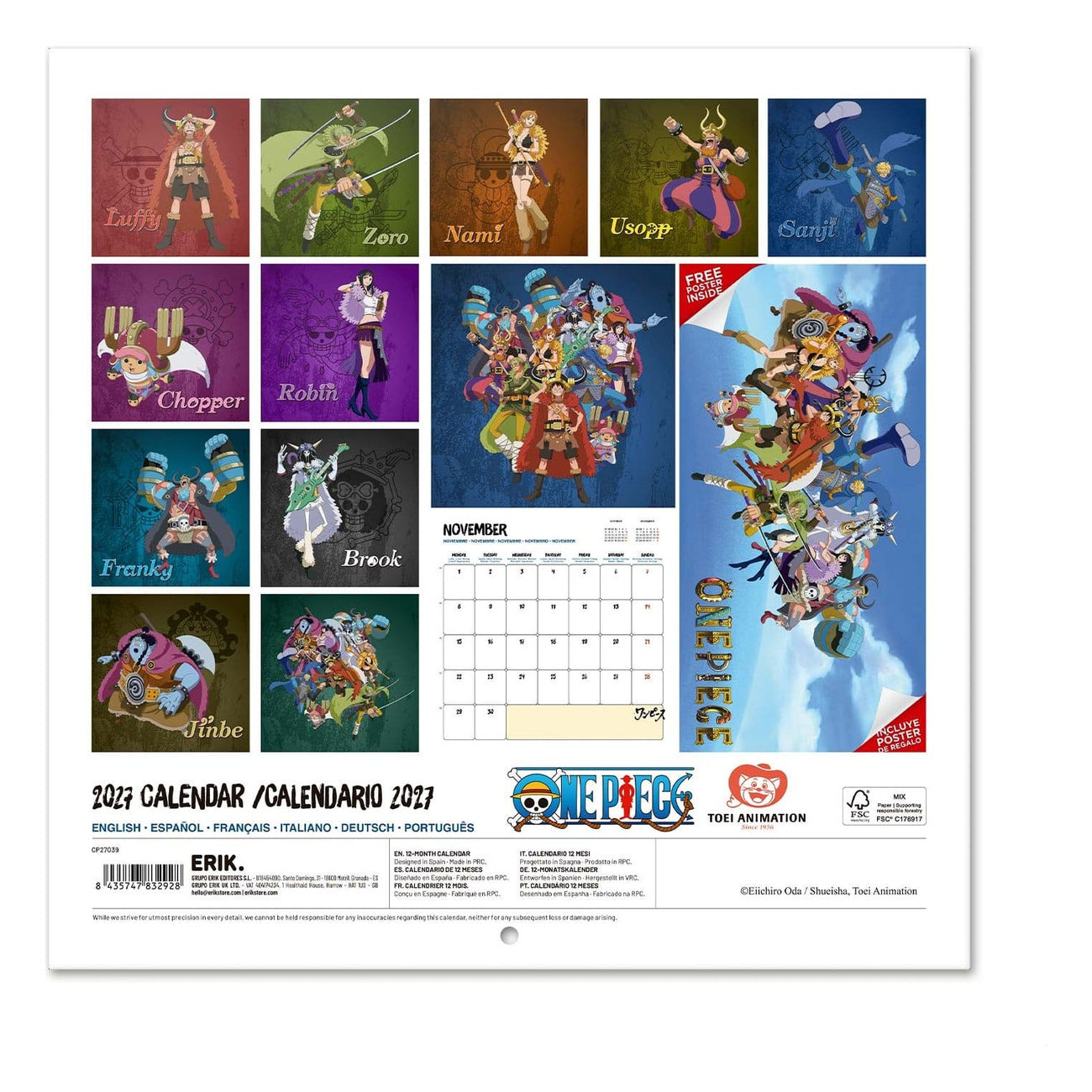 one-piece-wandkalender-2027-30x30-cm-mit-poster image 2