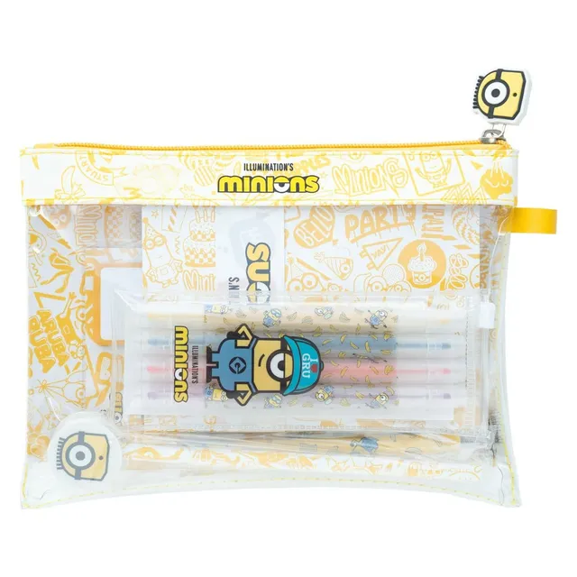 elbenwald-minions-schreibwaren-set-pvc-tasche-9-teilig image 1