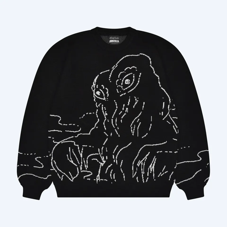 godzilla-hedorah-sweater-schwarz-strickpullover image 1