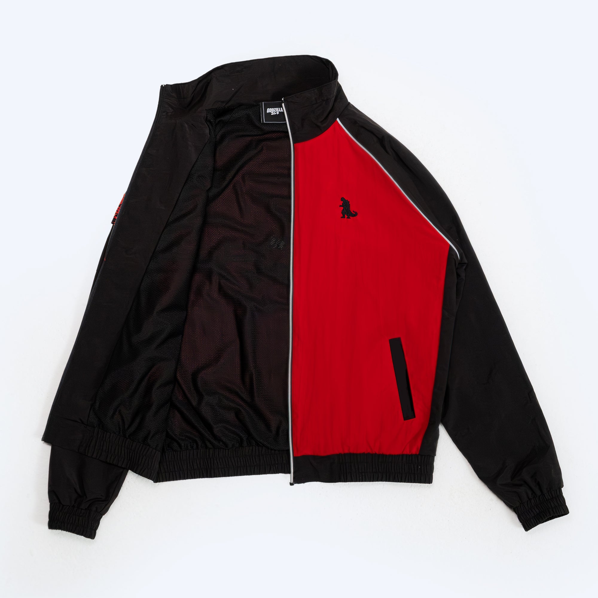 godzilla-essential-track-jacket-trainingsjacke-rot-schwarz-nylon image 3