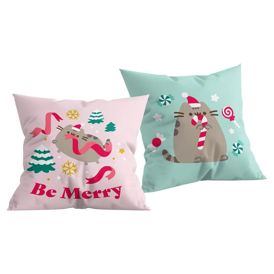 elbenwald-pusheen-be-merry-dekokissen-40x40-cm-velboa image 1