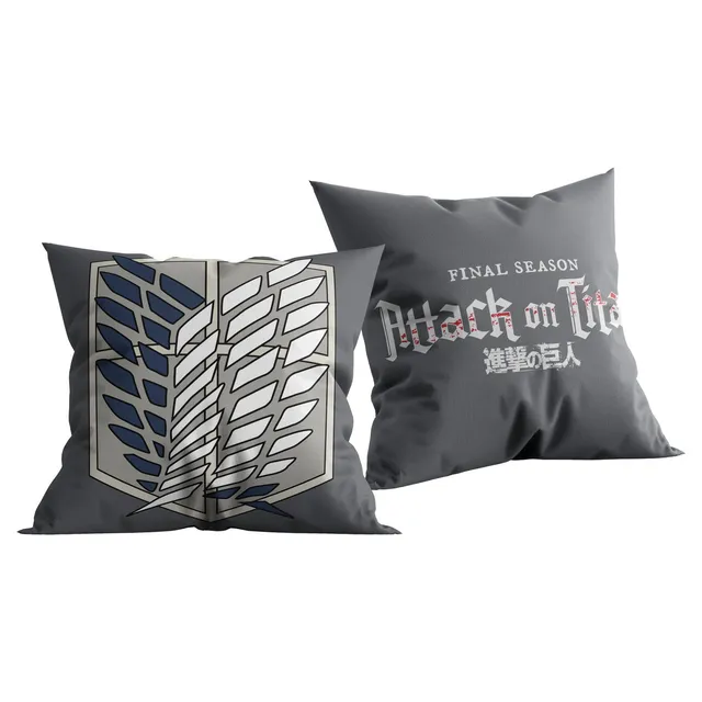 elbenwald-attack-on-titan-final-season-kissen-grau-40x40-cm image 1