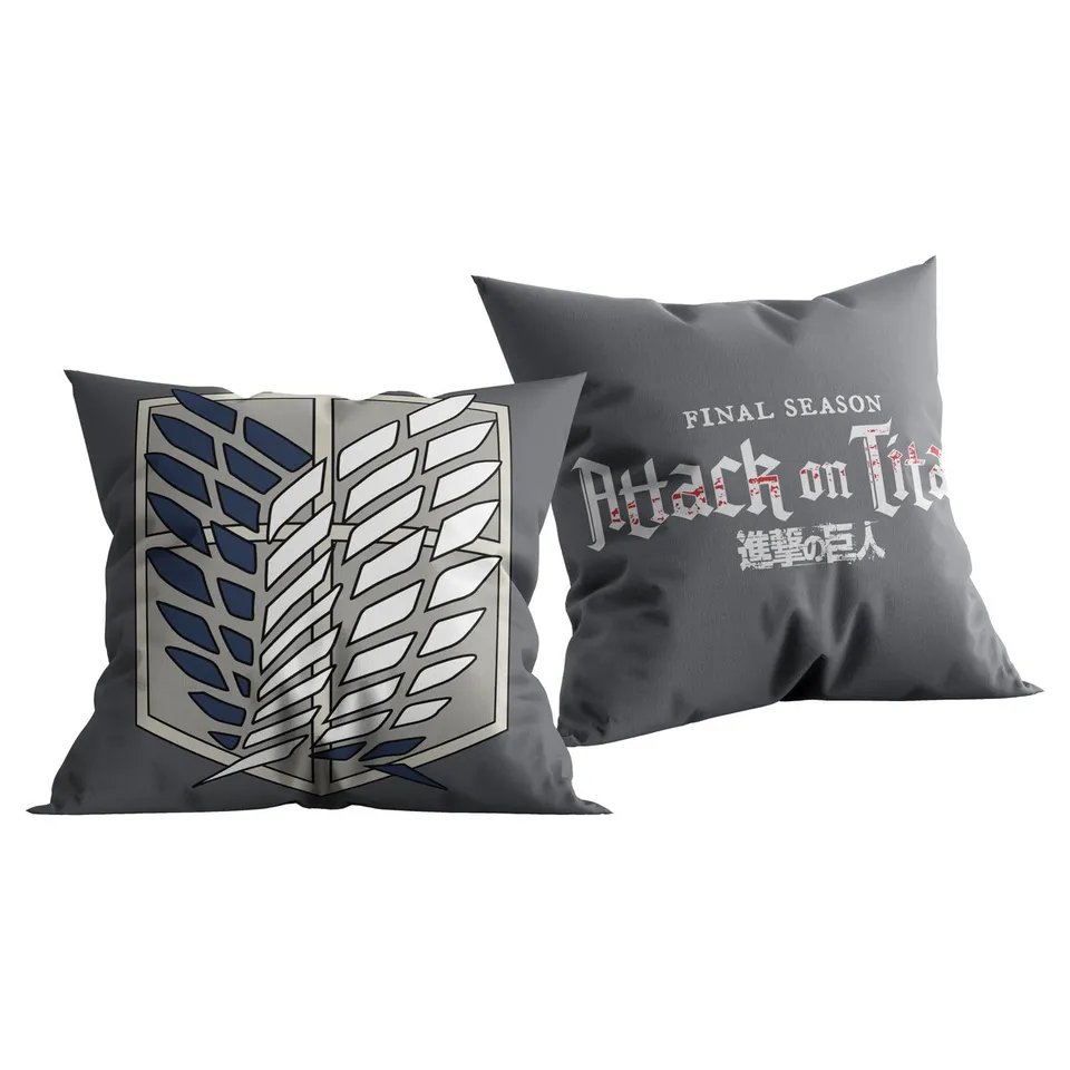 elbenwald-attack-on-titan-final-season-kissen-grau-40x40-cm image 1