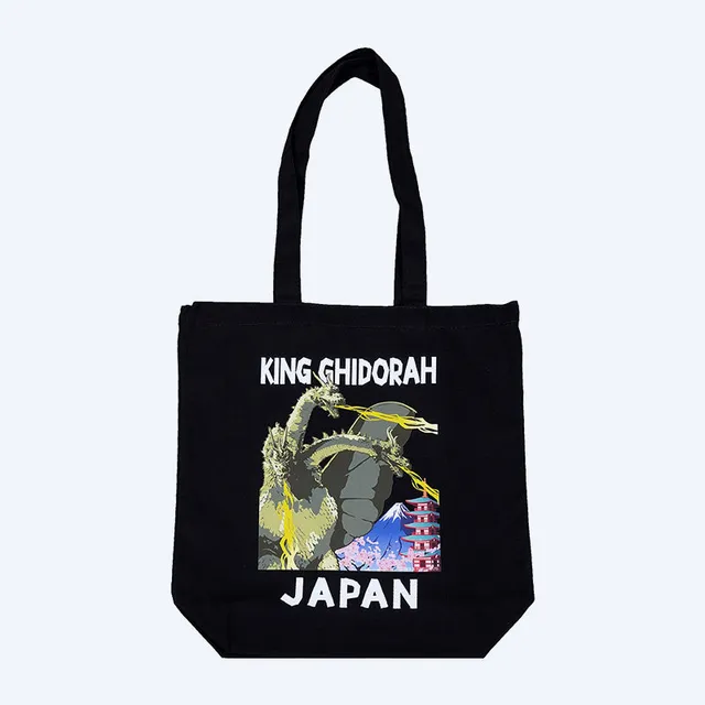 godzilla-king-ghidorah-tote-bag-stoffbeutel-schwarz-baumwolle image 1