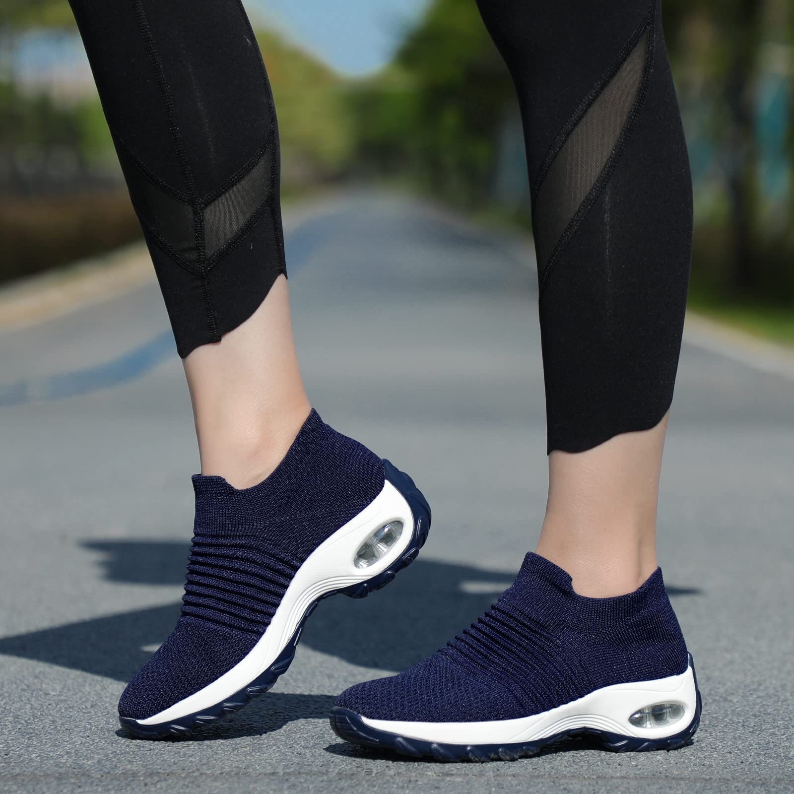 hkr-sneaker-damen-memory-foam-turnschuhe-dunkelblau-35 image 2