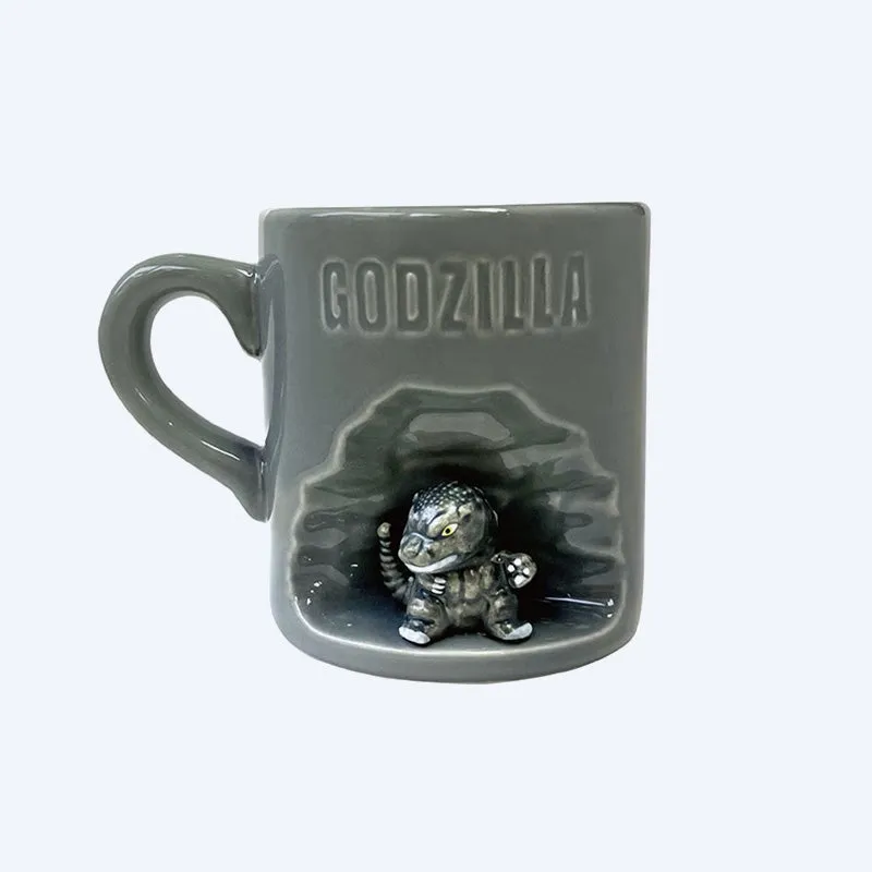 godzilla-tasse-grau-porzellan-mit-figur-3d image 1